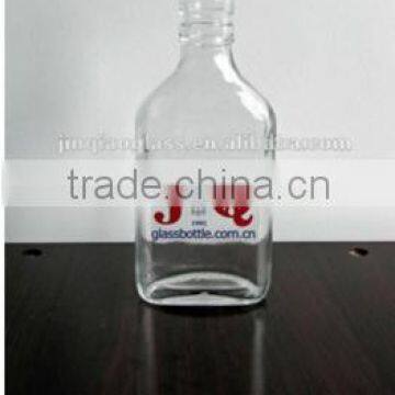 200ml flat high quality glass spirit bottle