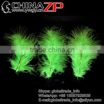 China Leading Supplier ZPDECOR Crafts Factory Wholesale Cheap Dyed Lime Green Turkey Marabou Feather