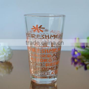 Decal drinking glass tumbler for hot sale