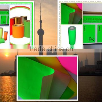 Alibaba china self adhesive fluorescent green paper