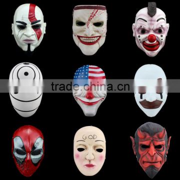resin harvest day terror Halloween mask Cosplay Halloween Gifts Resin Payday 2 Scary Clown Mask