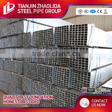 ASTM A53 GR A B ERW galvanized square hollow steel pipe for buliding material