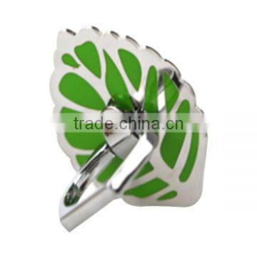 New Style Metal Leaves shaped Finger Ring Clip Holder For Mobile Phone