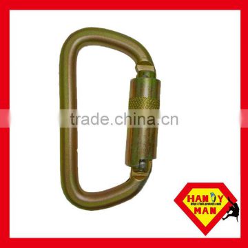 35KN Metal Steel Captive Pin Small D Type For Rescue Safety Carabiner