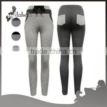 High wasit leggings with patch pocket and 100%cotton fabric