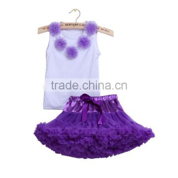 tank top and purple chiffon skirt princess clothing sets wholesale fluffy tutu skirt outfits for girls