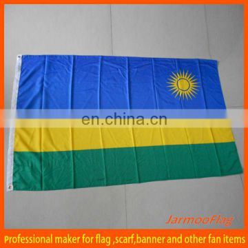 100D polyester national flag Rwanda flag
