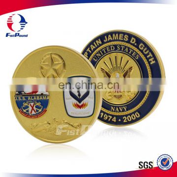 High Quality Imitation Gold Challenge Coin in Soft enamel