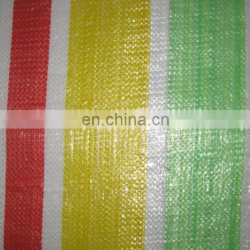 China pe tarpaulin roll red-white-yellow-green stripe