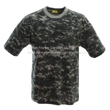 Fronter produce FS011 woodland camo t shirt with collar