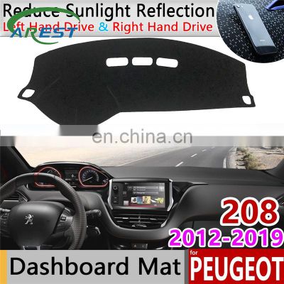 for Peugeot 208 2012~2019 Anti-Slip Mat Dashboard Cover Pad Sunshade Dashmat Protect Carpet Accessories Active Allure GTI 2015