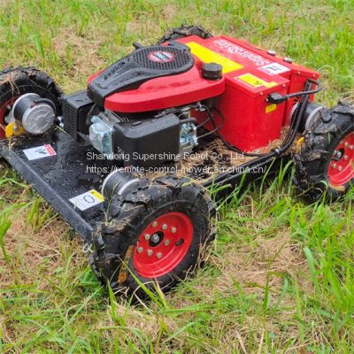 remote control mower on tracks, China remote brush mower price, remote controlled grass cutter for sale