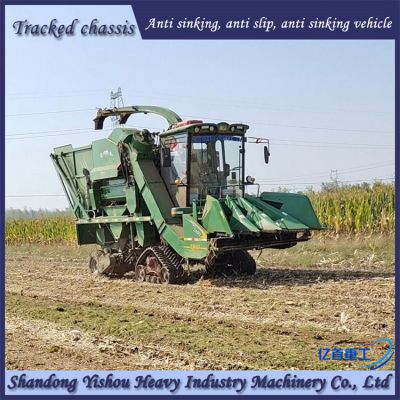 Triangle track chassis anti sinking vehicle for harvesting corn in muddy land
