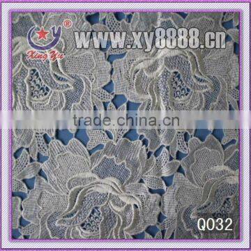 factory wholesles water soluble venice lace poly yarn fabric embroidery