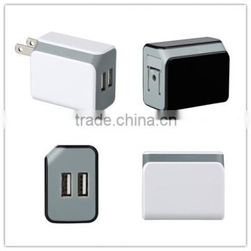 2016 new output 5V 2.4A Dual ports usb Wall Charger with smart IC