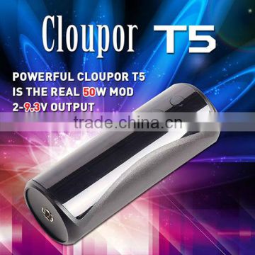 Luxury electronic cigarette new vaporizer 3.6V-9.3V man e cig 50w mod Cloupor T5