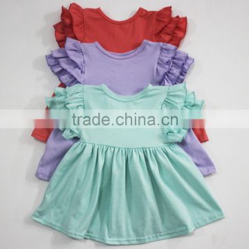 2016 wholesale baby girls dress kids cotton flutter dress fashion dress