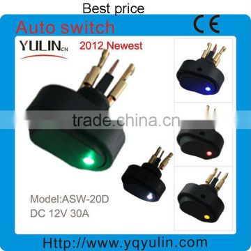 100pcs/lot 12mm green led lamp auto switch