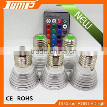ShenZhen manufacturer E27 LED 16 colors 3W LED IR remote spotlight
