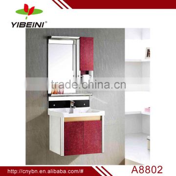 Yibeini vanity red color wall-hung bathroom cabinet