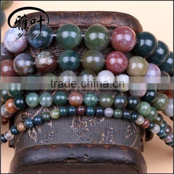 Wholesale High Quality Natural Gemstones Beads Landing Jewelry Making Stones Highly Polished Indian Agate Beads Loose