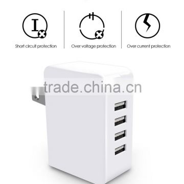 2016 factory price cheap travel multiport USB Charger 4 port wholesale mini usb wall charger
