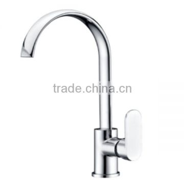 Long neck noble classic chrome plated brass kitchen faucet