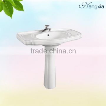 B60 ceramic washroom luxury hair wash pedestal sink