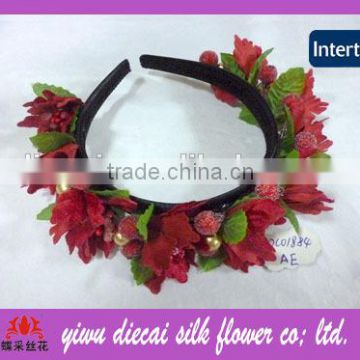 Red blossom anthemia flower fruit christmas decorative headband