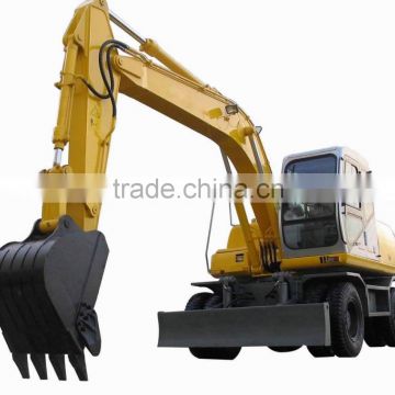 CE approved mini wheel excavator with, joystick,hammer and A/C