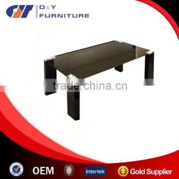 Black Painting Glass Center Table with MDF Frame
