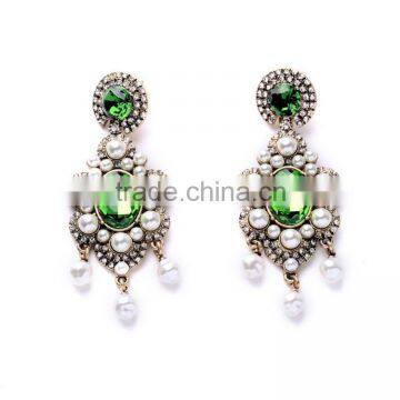 Simple Fashion Hot Sale Exquisite Elegant vintage hanging pearl earrings, gem earring, earring factory china