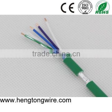 Low smoke insulated and jacketed shield telephone cable