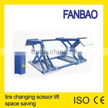 Mid-rise Scissor Hydraulic Lift .lifting height: 1M moveable with wheel for choice
