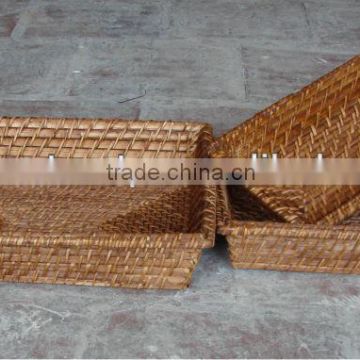 Bamboo/rattan rectangle tray for sale