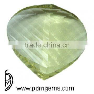 Lemon Quartz Concave Faceted Leaf Shape