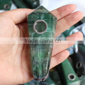 Hand made green fluorite crystal quartz smoking pipes