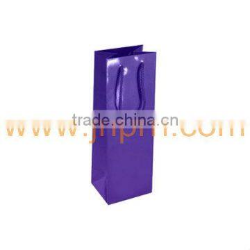 mini bottle wine paper bag with gloss purple color