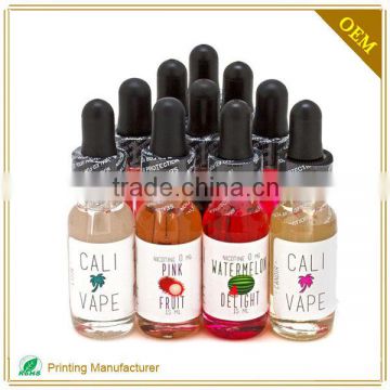 New Design Smoking Oil ,E-cigarette Liquid Bottle Label Sticker