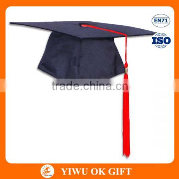 Promotional Adult Baccalaureate Black Graduation Cap With Red Tassel