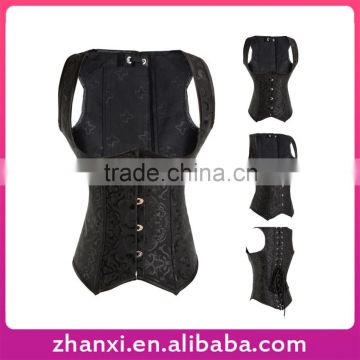 Embroidery bandage corselet waist shaper tight vest women steel boned corset busk
