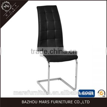 Leather high back chrome pu chair dining chair