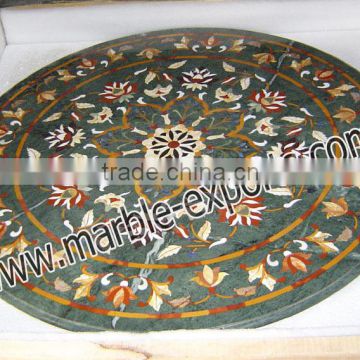 Round Pietre Dure Marble Table Top, Marble Inlay Table top, marble dinning table top
