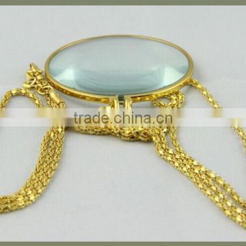 Gifts Necklace Type Golden 5x 30x Glass Magnifier