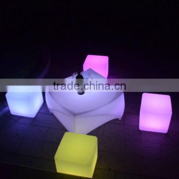 Multi color changing outdoor plastic table
