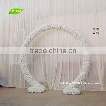 GNW FLW1512001 Wedding Decoration Wholesale Silk Artificial Flower Arch with ivory white rose and hydrangea