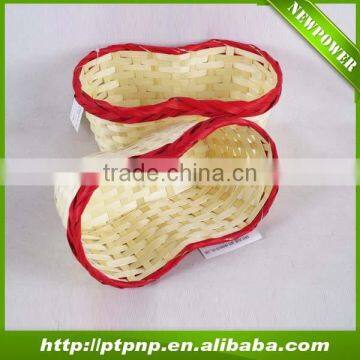 colorful peanut shape bamboo baskets