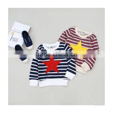 Hot sale children's sweater with plaid sleeves fashion winter/fall knitting sweater designs for kids