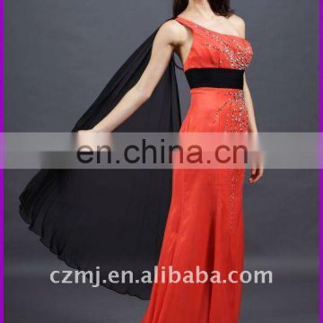 noble mermaid crepe one-shoulder sexy long evening dress