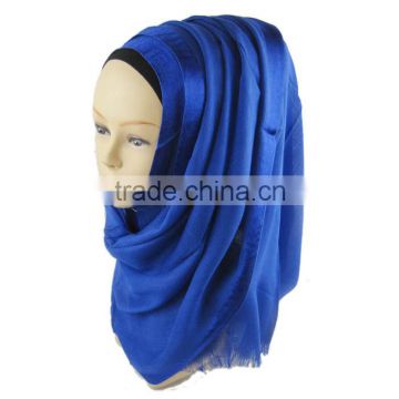 Popular 170*60cm muslim long headscarf Satin edges viscose scarf colors